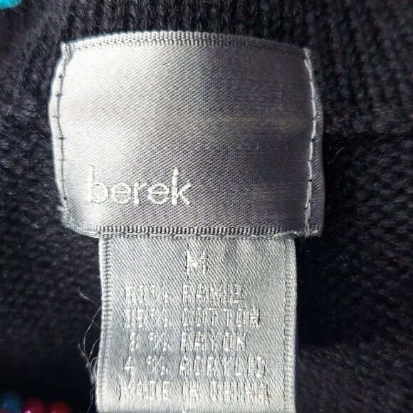 BEREK Vintage Womens Black Embroidered Scottish dog mom Lover motif sweater Sz M - Picture 7 of 8